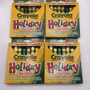 4 Vintage 1997 NIB Crayola Crayons Holiday Pack Christmas 8 Crayons HTF Retired - Picture 1 of 8