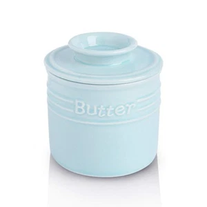Porcelain Butter Crock, French Butter Dish, Ceramic Butter Keeper for Counter... - Picture 1 of 7