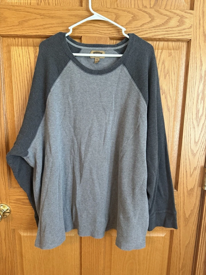 The Foundry Gray Thermal Waffle Knit Shirt 5XL Cotton Long Sleeve Base Layer - Image 1 of 4