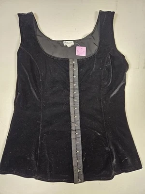 Camisa con cordones Biz Terciopelo Negro Cierre Gancho Talla Pequeña Renacimiento Festival  Foto 1 de 4