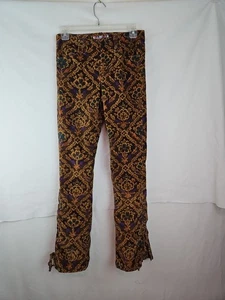 Pantalones Urban Outfitters Mujer Talla 2 Terciopelo Dorado Marrón Lados de Encaje  - Imagen 1 de 7