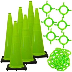 Mr. Chain 36 pulgadas Kit de seguridad de cono y cadena de tráfico verde - Imagen 1 de 1
