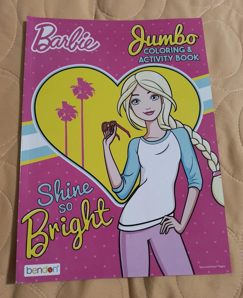 2 Barbie Jumbo Coloring & Activity Book Dressed to Dazzle Mattel Girl Fun