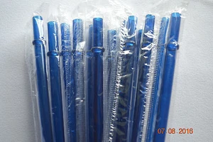Reusable Replacement Straws Midnight Blue Solid Plastic Acrylics 9” Rings - Picture 1 of 4