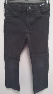 Wrangler Kids Five Star Black Denim Jeans 7 REGULAR Elastic Waist 99% Cotton - Picture 1 of 5
