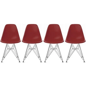 Set of 4 Modern Contemporary Accent Chair Metal Wire Eiffel Legs - Picture 1 of 56