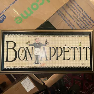 Bon Appetit sign Food Drink Joy Of Cooking Julia Child French Chef - Picture 1 of 12