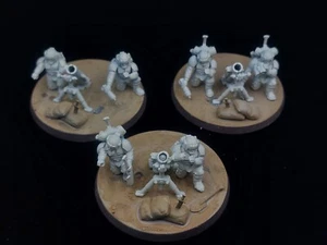 40k Astra Militarum x3 Heavy Weapons Teams with mortar oop - Picture 1 of 2