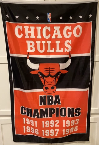 Chicago Bulls (6) Time NBA Championships FLAG 3'X5' Cover
