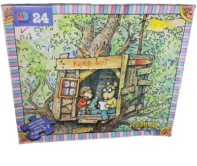 Vintage 1998 Milton Bradley 24pc Kids Puzzle Arthur Treehouse Complete W/ Box - Image 1 of 4