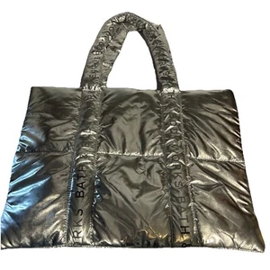 Bath And Body Works Tote 2024 Black Friday silver PUFFY Bag New - Picture 1 of 6