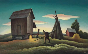 Thomas Hart Benton: Night Firing of Tobacco Archival Quality Fine Art Print - Picture 1 of 1