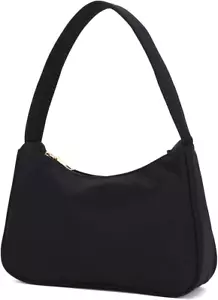 Small Nylon Shoulder Bags for Women Elegant Feminine Mini Handbags with Zipper C - Picture 1 of 7