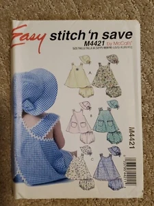 2004 MCCALL'S Easy Stitch' n Save M4421 Infants' Dresses Panties Hat Size A - Picture 1 of 2