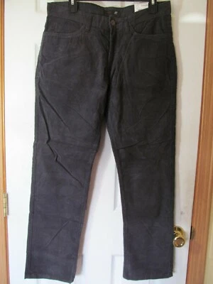 PANTALONES INFORMALES J. FERRAR SLIM RECTOS GRIS CARBÓN GRIS PANA NUEVOS CON ETIQUETAS Foto 1 de 4