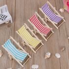 Beach Chair Doll Miniature Furniture Sunbathing Toy Folding Stripe Deck