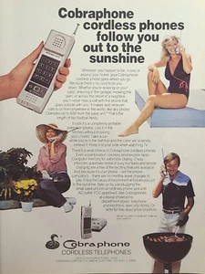 Cobraphone Cordless Telephone Poolside Patio Vintage Print Ad 1982 **See Descr** - Picture 1 of 2