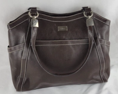 Bolso de Hombro Liz & Co Marrón Oscuro 16" W x 10.5" H Resistente a la Intemperie y Forrado Foto 1 de 4