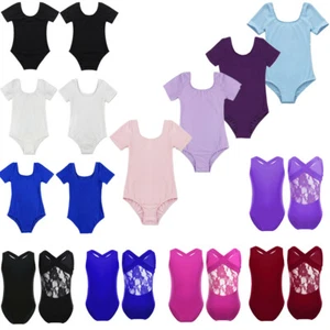 US Girls Gymnastics Ballet Leotards Kid Lace Training Bodysuit Dancewear Costume - Picture 1 of 98