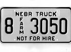 NEBRASKA license plate "8 3050" *****FARM*****MINT*****