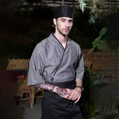 Japanese Chef Uniform Male Chef's Work Clothes Japanese Food Store Work clothes - Image 1 of 4