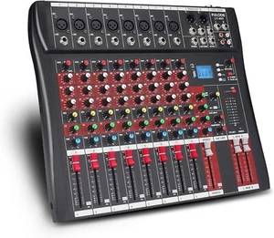 8 Kanal Bluetooth Live Studio Audio Mixer Power Mixing Console Platine mit USB OP - Bild 1 von 9