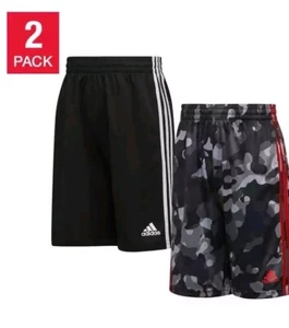 NWT! Adidas 2 Pack Youth Kids Short Black And Camo Size 8 - Picture 1 of 5