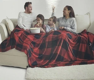 Buffalo Red Plaid FAMILY size Plush Throw Blanket 10 ft x 10’ - The Big One -NEW - Picture 1 of 1