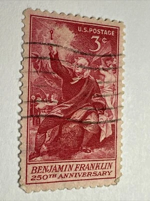 1955 Ben Franklin 3 cent 250 year Anniversary nice condition 137ST - Image 1 of 3