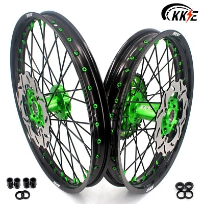 Llantas KKE 21/19 MX para Kawasaki KX125 KX250 1993-2002 disco radios negros Foto 1 de 4