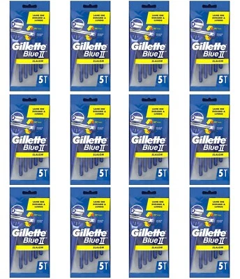 60pz Rasoio monouso Gillette Blue 2 Slalom due lame lamette barba