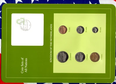 Coin Sets of All Nations Netherlands UNC 25,10,5 Cents 1,2.5,5 Gulden 1991 - Image 1 of 3