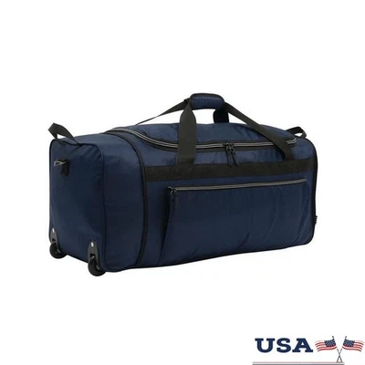 Bolsa de viagem grande dobrável rolante rodas lisas armazenamento leve EUA - Imagem 1 de 4