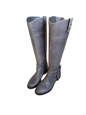 Botas de montar vintage de cuero gris hasta la rodilla Y2K INC talla 7 Foto 1 de 4
