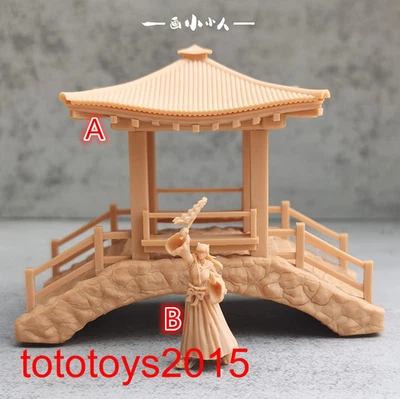 1/64 1/87 1/72 Japanese style pavilion arch bridge Scene Miniatures Figures Doll - Image 1 of 4