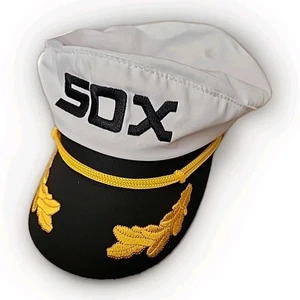 Raro | Medias Blancas de Chicago - Sombrero de Marinero Barco Yate Capitán Gorra Logo Sox Talla Única - Imagen 1 de 13