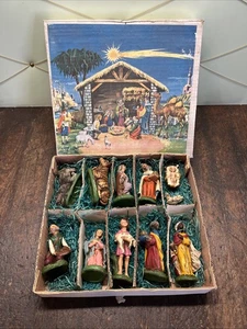 Alte Krippenfiguren Weihnachten Krippe Italy Kurt Adler in Box Vintage  - Bild 1 von 7