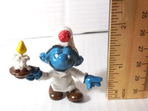 Figura de PVC Peyo Schleich vintage Candle Pitufo 1979 Sleepy Bed Time - Imagen 1 de 8