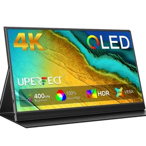 UPERFECT 4K Portable Monitor 15.6 Inch QLED UHD 3840X2160 USB C Monitor HDMI - Picture 1 of 7