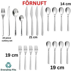 IKEA FÖRNUFT Stainless Steel Cutlery Set – Fork Spoon Dessert Coffee Pack - Picture 1 of 18