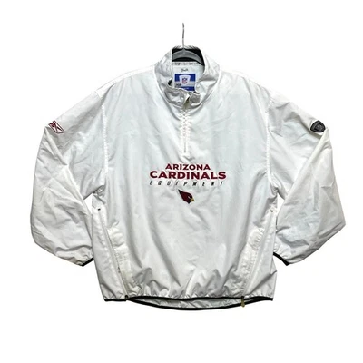 Arizona Cardinals Jacket Mens L White NFL Equipment Reebok Windbreaker - Image 1 of 4