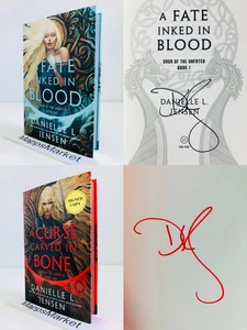 SIGNED A Fate Inked in Blood & A Curse Carved in Bone by Danielle L. Jensen 1/1 - Picture 1 of 24