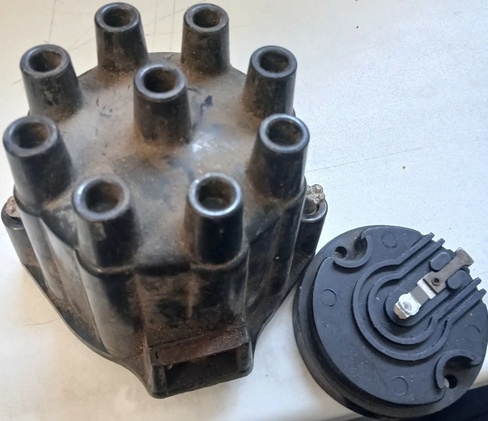 Tapa y rotor distribuidor Chevrolet V8 1957-1974 contactos de cobre Corvette Impala Foto 1 de 4