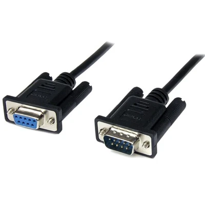 StarTech.com 2 m Black DB9 RS232 Serial Null Modem Cable F/M, DB9 Male to Female - Image 1 of 4