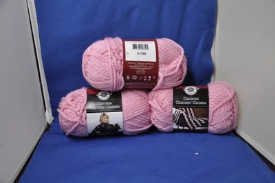 LOOPS & THREADS CHARISMA - 'Think Pink' yarn - 3 full skeins (3.5oz./109 yds) - Image 1 of 3