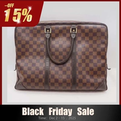 Maletín de negocios Louis Vuitton Damier Level Porte-Document Voyage marrón PVC P Foto 1 de 4