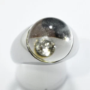 Mauboussin Bombe Orb Cocktail Ring K18WG 750 White Gold Quartz Diamond Size 22 - Picture 1 of 10