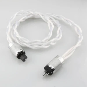 Versilbertes OCC HiFi Audio Netzkabel EU Schuko US Stecker C15 Hauptversorgungskabel - Bild 1 von 9