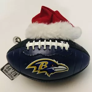 NFL Baltimore Ravens Equipo Pelota Navidad Adorno Santa Sombrero Fútbol De Colección - Imagen 1 de 9