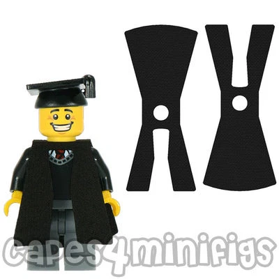 CAPES4MINIFIGS CUSTOM Black Graduate capes - Choose 1, 2 or 5 for your minifigs. CAPES ONLY